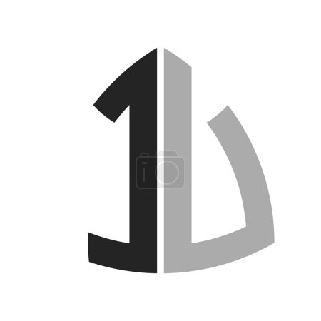 Modernes kreatives IU-Logo-Design. Letter IU Icon für jedes Unternehmen und Unternehmen
