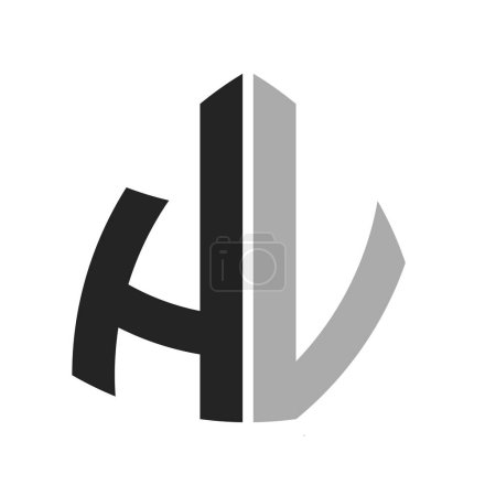 Modern Creative HV Logo Design. Letter HV Icon for any Business and Company