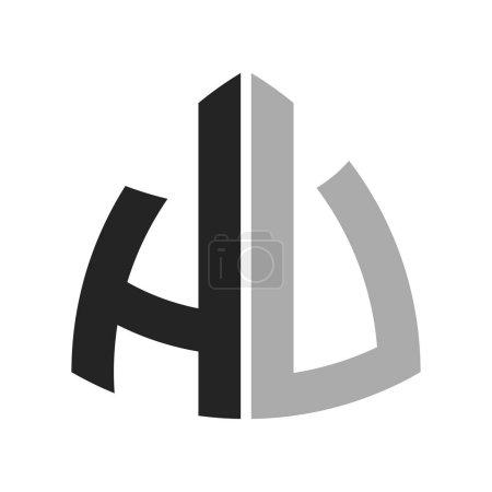 Modernes kreatives HU-Logo-Design. Brief HU-Ikone für jedes Unternehmen