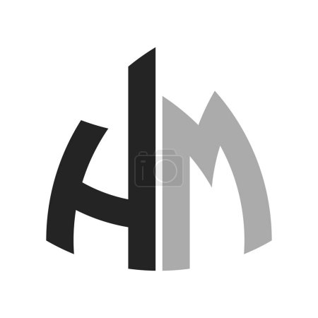 Modernes, kreatives HM Logo Design. Brief HM Icon für jedes Unternehmen und Unternehmen