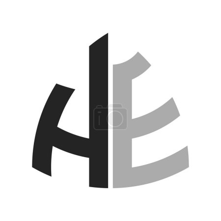Diseño creativo moderno del logotipo de HE. Letra HE Icono para cualquier negocio y empresa