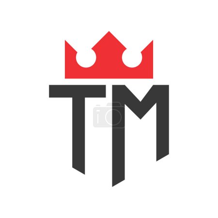 Letter TM Crown Logo. Crown on Letter TM Logo Design Template
