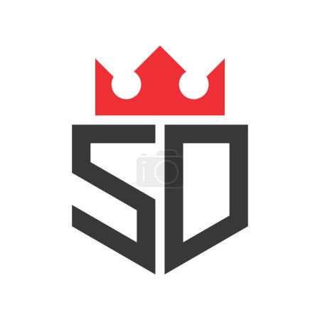 Lettre SD Logo de la Couronne. Modèle de conception de logo SD Couronne sur lettre
