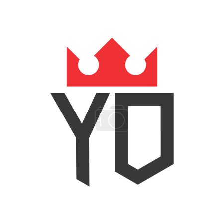 Letter YO Crown Logo. Crown on Letter YO Logo Design Template
