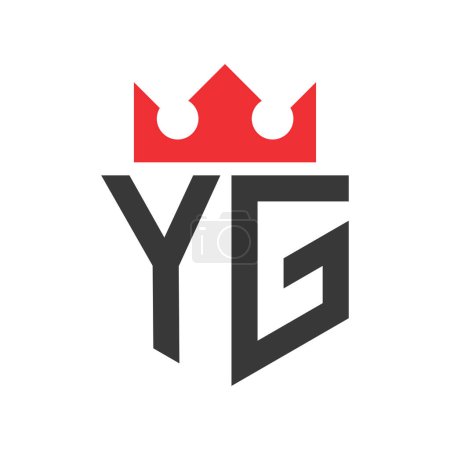 Letter YG Crown Logo. Crown on Letter YG Logo Design Template