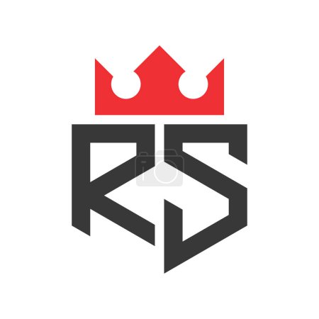 Letter RS Crown Logo. Crown on Letter RS Logo Design Template