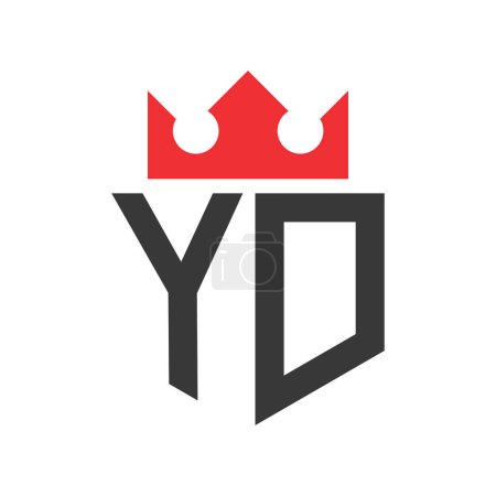 Buchstabe YD Crown Logo. Krone auf Buchstabe YD Logo Design Template