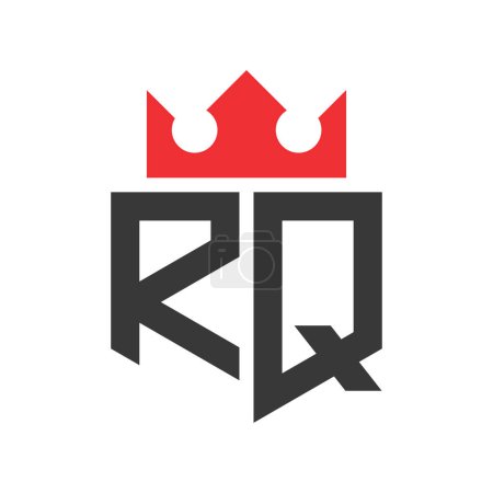 Lettre RQ Logo de la Couronne. Modèle de conception de logo de la Couronne sur lettre RQ