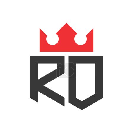 Letra RO Crown Logo. Corona en la carta RO Logo Design Template