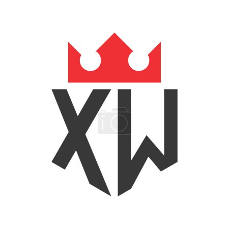 Letter XW Crown Logo. Crown on Letter XW Logo Design Template