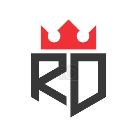 Letter RD Crown Logo. Crown on Letter RD Logo Design Template