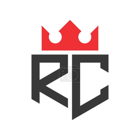 Letra RC Crown Logo. Corona en la letra RC Logo Design Template