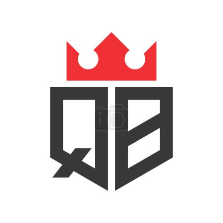 Letra QB Crown Logo. Corona en la carta QB Logo Plantilla de diseño