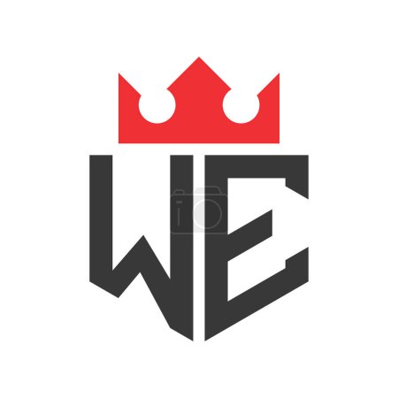 Letter WE Crown Logo. Crown on Letter WE Logo Design Template