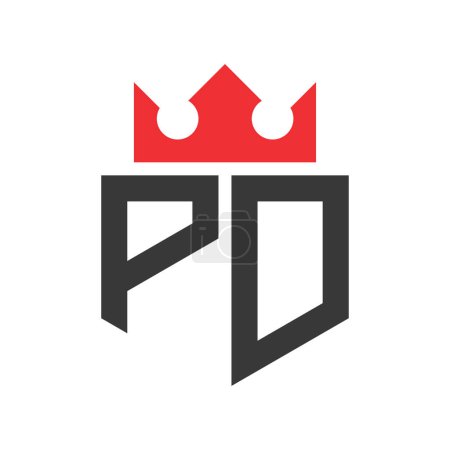 Letter PD Crown Logo. Crown on Letter PD Logo Design Template