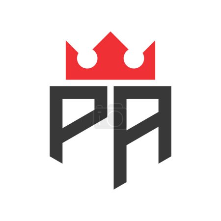 Letra PA Crown Logo. Corona en la carta PA Logo Design Template