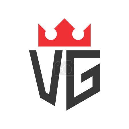 Buchstabe VG Crown Logo. Krone auf Buchstabe VG Logo Design Template