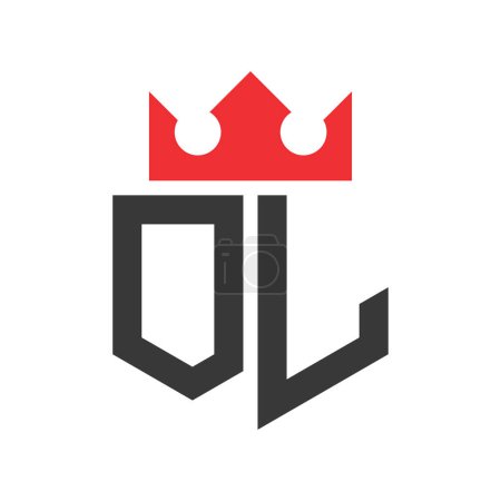 Lettre Logo de la Couronne LO. Modèle de conception du logo de la Couronne sur la lettre LO
