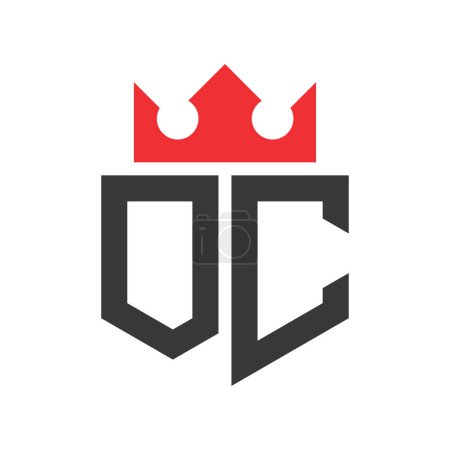Lettre OC Logo de la Couronne. Modèle de conception de logo de la Couronne sur lettre OC