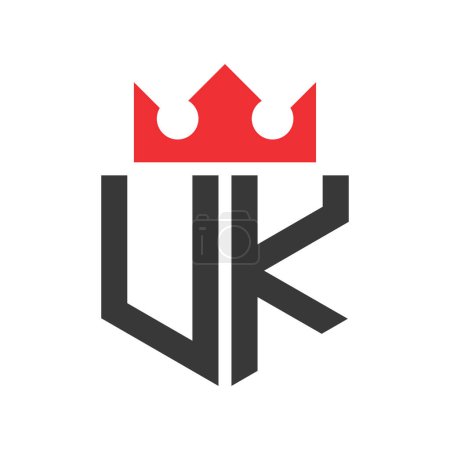 Letter UK Crown Logo. Crown on Letter UK Logo Design Template