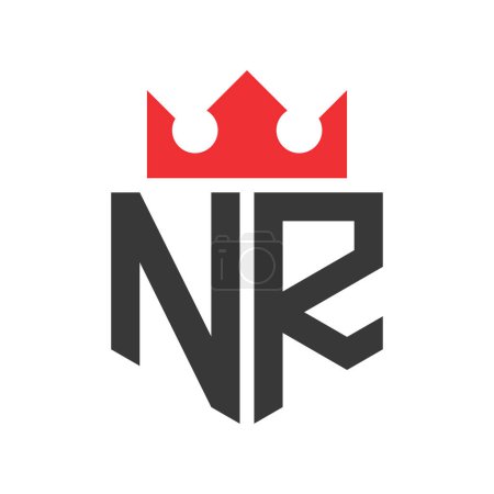 Letter NR Crown Logo. Crown on Letter NR Logo Design Template