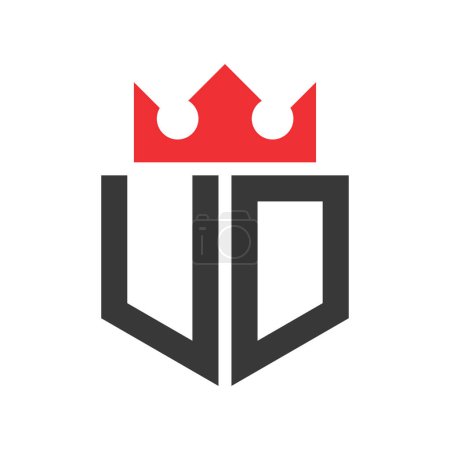 Buchstabe UD Crown Logo. Krone auf Buchstabe UD Logo Design Template