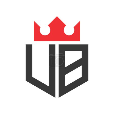Ilustración de Letra UB Crown Logo. Corona en la carta UB Logo Design Template - Imagen libre de derechos