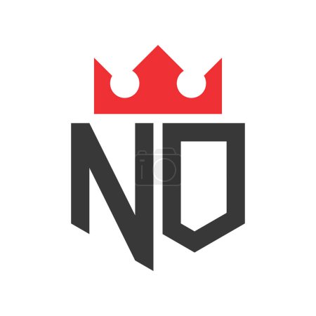 Lettre NO Logo de la Couronne. Modèle de conception de logo Couronne sur lettre NO
