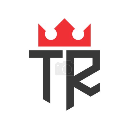 Letter TR Crown Logo. Crown on Letter TR Logo Design Template