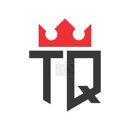 Letter TQ Crown Logo. Crown on Letter TQ Logo Design Template