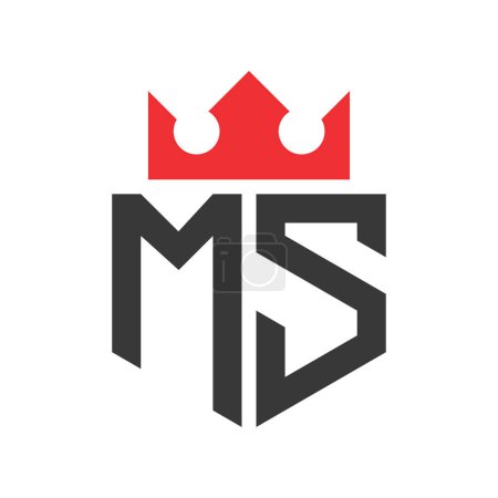 Téléchargez les illustrations : Lettre MS Crown Logo. Modèle de conception de logo MS Couronne sur lettre - en licence libre de droit