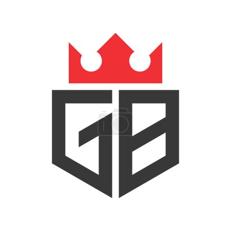 Buchstabe GB Crown Logo. Krone auf Buchstabe GB Logo Design Template