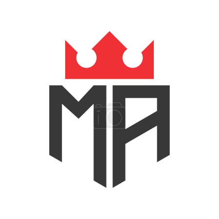 Letter MA Crown Logo. Crown on Letter MA Logo Design Template
