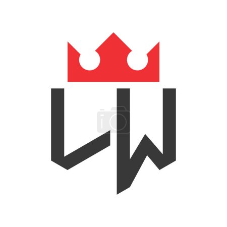 Letter LW Crown Logo. Crown on Letter LW Logo Design Template
