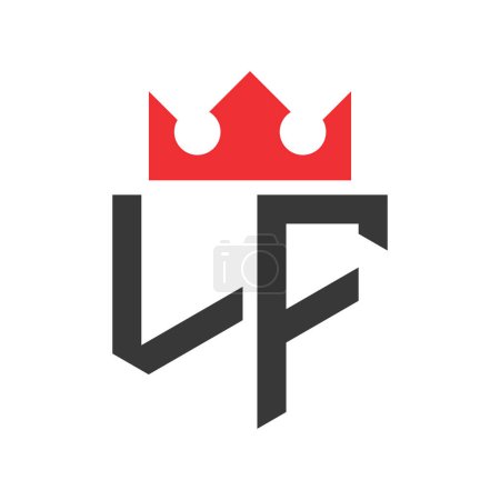 Letter LF Crown Logo. Crown on Letter LF Logo Design Template
