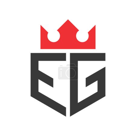 Letter EG Crown Logo. Crown on Letter EG Logo Design Template