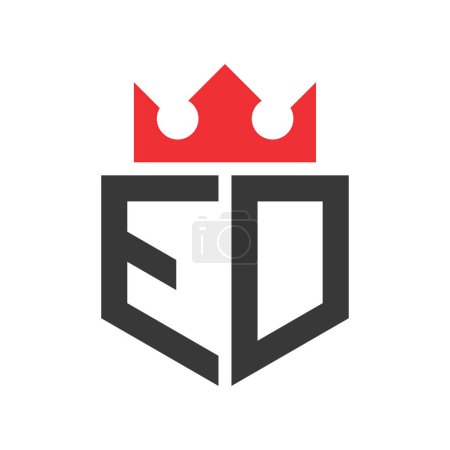 Letter ED Crown Logo. Crown on Letter ED Logo Design Template