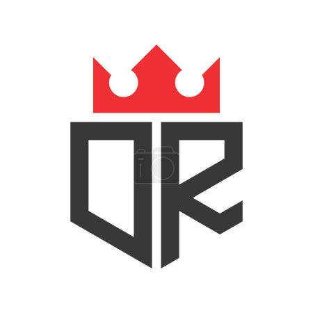 Lettre DR Logo de la Couronne. Modèle de conception de logo de la Couronne sur lettre DR