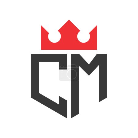 Letter CM Crown Logo. Crown on Letter CM Logo Design Template