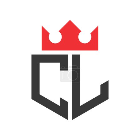 Buchstabe CL Crown Logo. Krone auf Buchstabe CL Logo Design Template