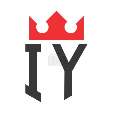 Letra IY Crown Logo. Corona en la carta IY Logo Plantilla de diseño
