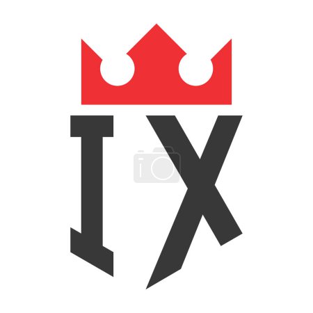 Letter IX Crown Logo. Crown on Letter IX Logo Design Template