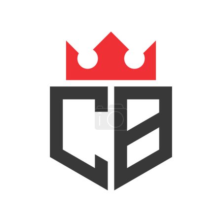 Buchstabe CB Crown Logo. Krone auf Buchstabe CB Logo Design Template