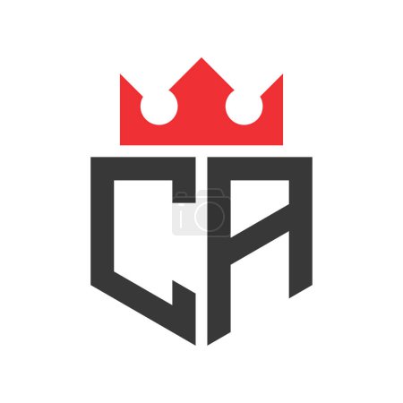 Letter CA Crown Logo. Crown on Letter CA Logo Design Template