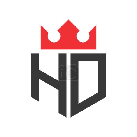 Buchstabe HD Crown Logo. Krone auf Buchstabe HD Logo Design Template