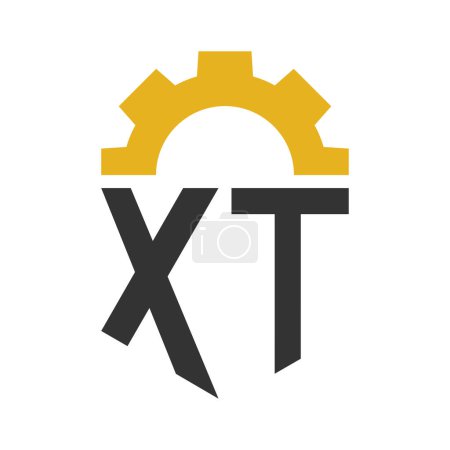 Letter XT Gear Logo Design for Service Center, Repair, Factory, Industrial, Digital and Mechanical Business