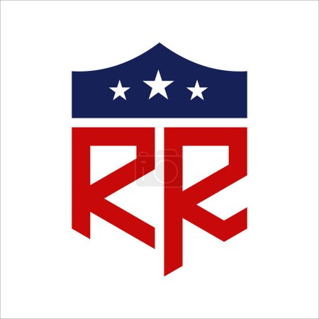 Patriotic RR Logo Design. Letter RR Patriotic American Logo Design for Political Campaign and any USA Event.