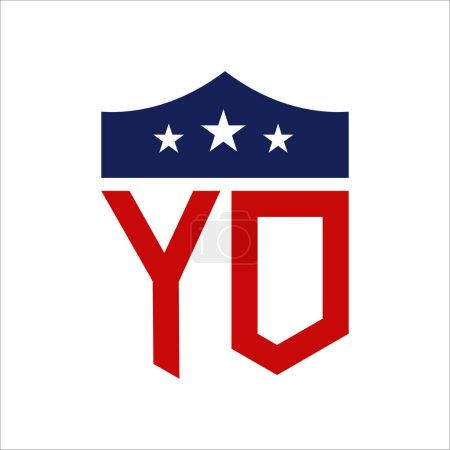 Patriotic YO Logo Design. Letter YO Patriotic American Logo Design for Political Campaign and any USA Event.