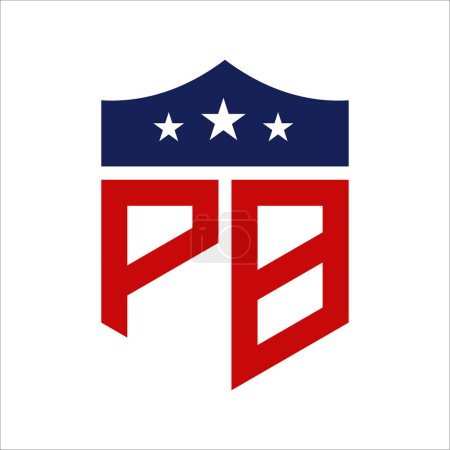 Patriotic PB Logo Design. Letter PB Patriotic American Logo Design for Political Campaign and any USA Event.