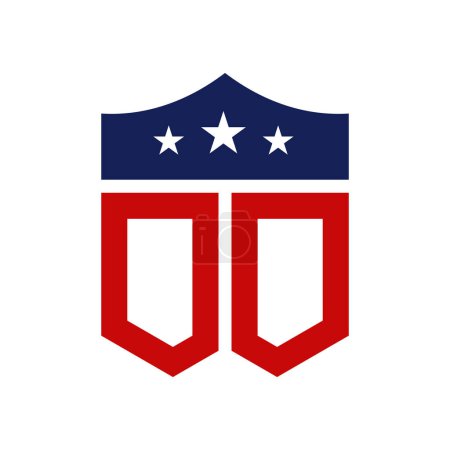 Patriotic OO Logo Design. Letter OO Patriotic American Logo Design for Political Campaign and any USA Event.